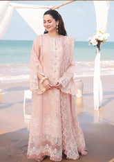 Dhanak-3PC Embroidered Shirt with Organza Embroidered Dupatta- 3334